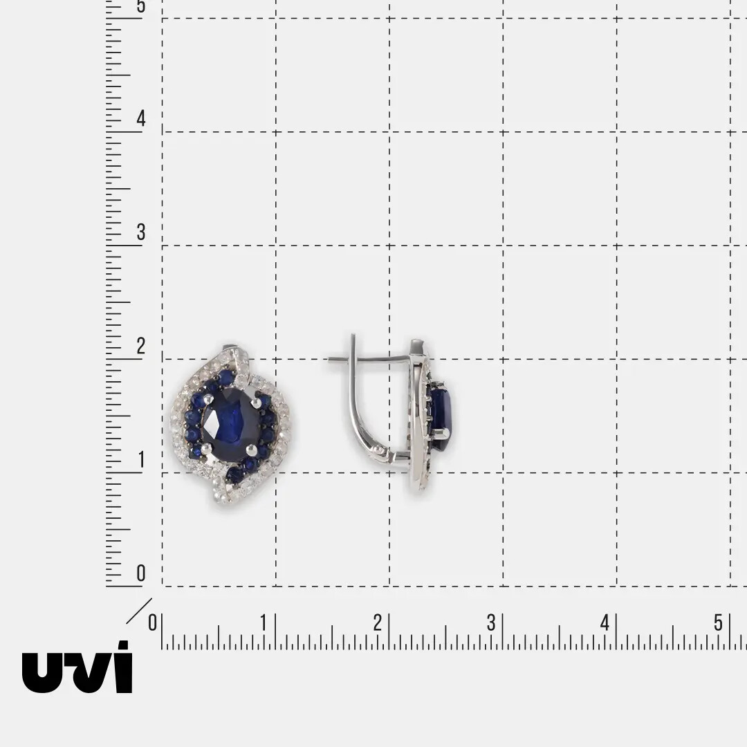Серебряные серьги с сапфирами